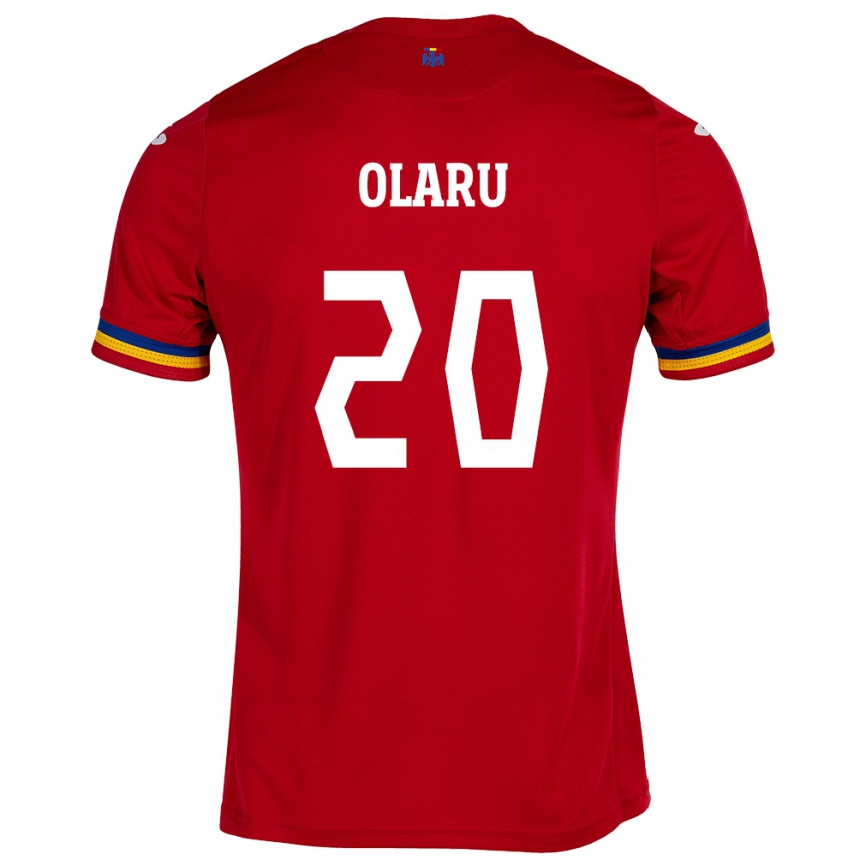 Kinder Fußball Rumänische Darius Olaru #20 Rot Auswärtstrikot Trikot 24-26 T-Shirt Luxemburg