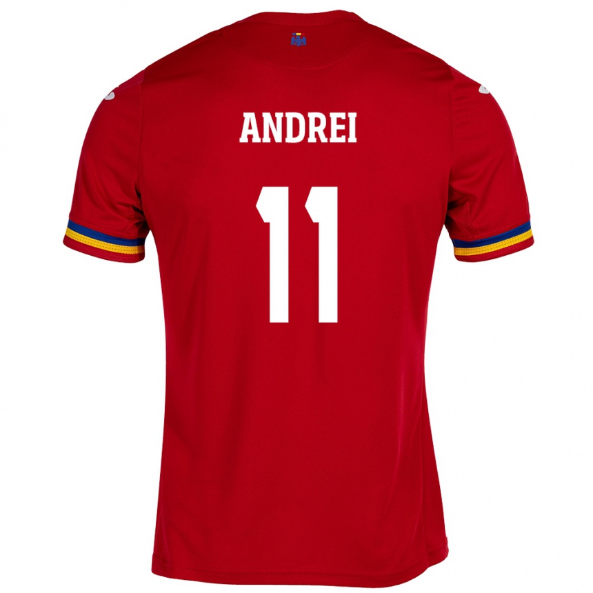 Kinder Fußball Rumänische Doru Andrei #11 Rot Auswärtstrikot Trikot 24-26 T-Shirt Luxemburg