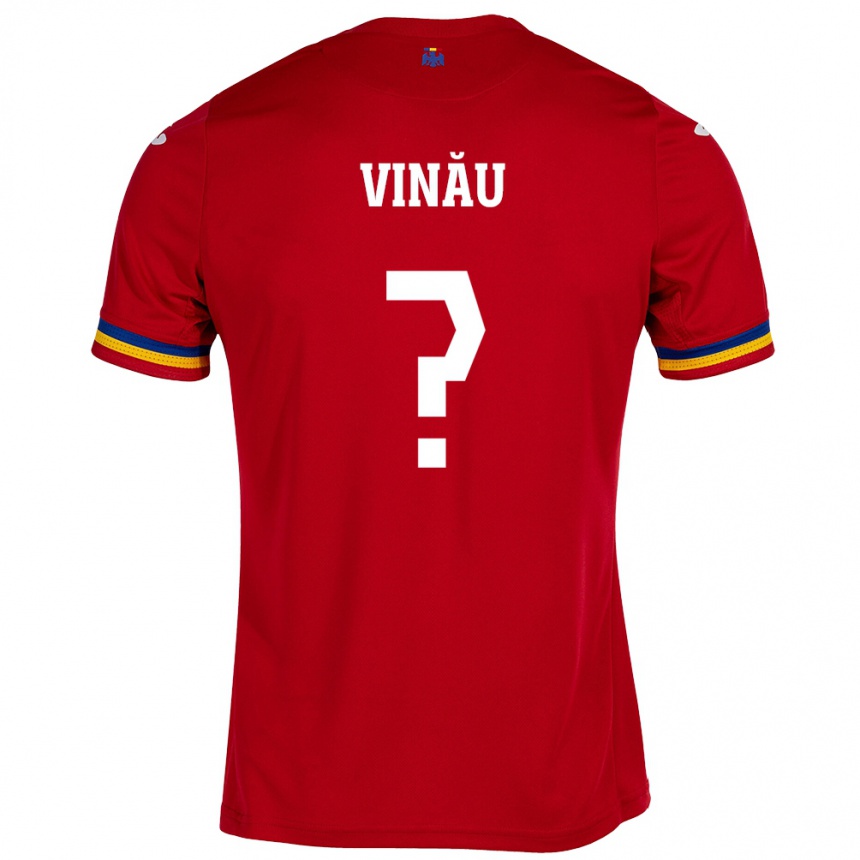 Kinder Fußball Rumänische Eric Vînău #0 Rot Auswärtstrikot Trikot 24-26 T-Shirt Luxemburg