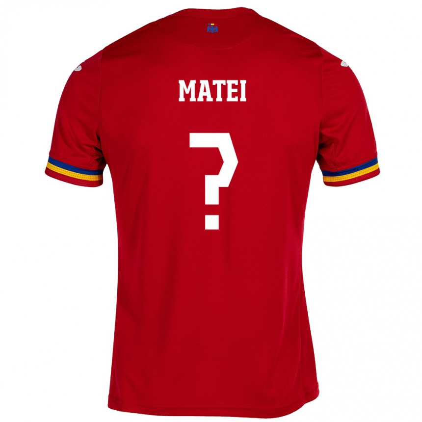 Kinder Fußball Rumänische David Matei #0 Rot Auswärtstrikot Trikot 24-26 T-Shirt Luxemburg