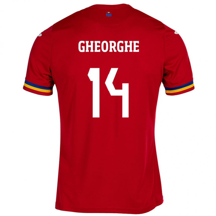 Kinder Fußball Rumänische Costyn Gheorghe #14 Rot Auswärtstrikot Trikot 24-26 T-Shirt Luxemburg