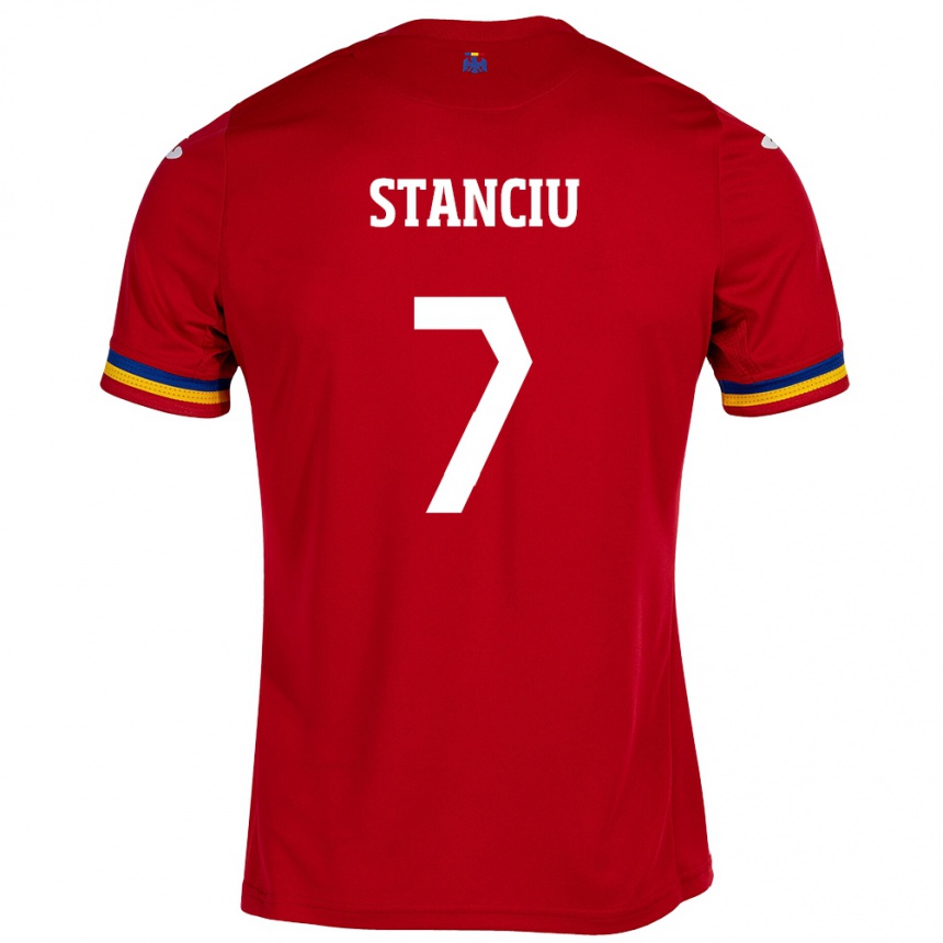 Kinder Fußball Rumänische Ana Maria Stanciu #7 Rot Auswärtstrikot Trikot 24-26 T-Shirt Luxemburg