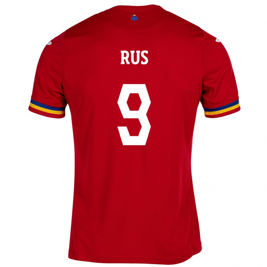 Kinder Fußball Rumänische Laura Rus #9 Rot Auswärtstrikot Trikot 24-26 T-Shirt Luxemburg