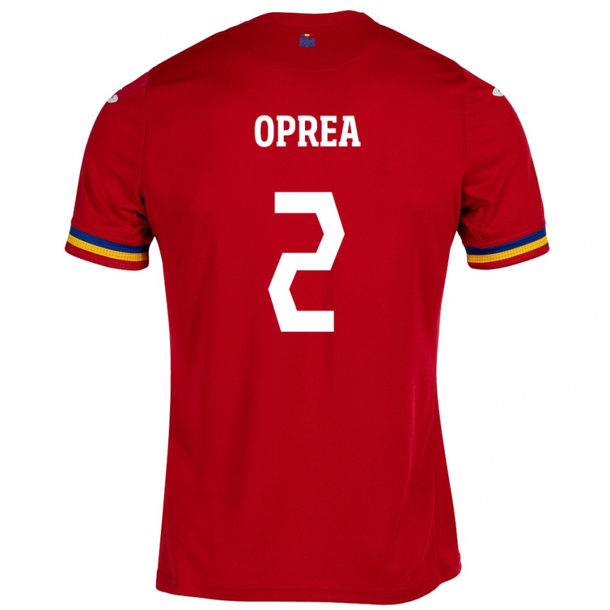 Kinder Fußball Rumänische Olivia Oprea #2 Rot Auswärtstrikot Trikot 24-26 T-Shirt Luxemburg