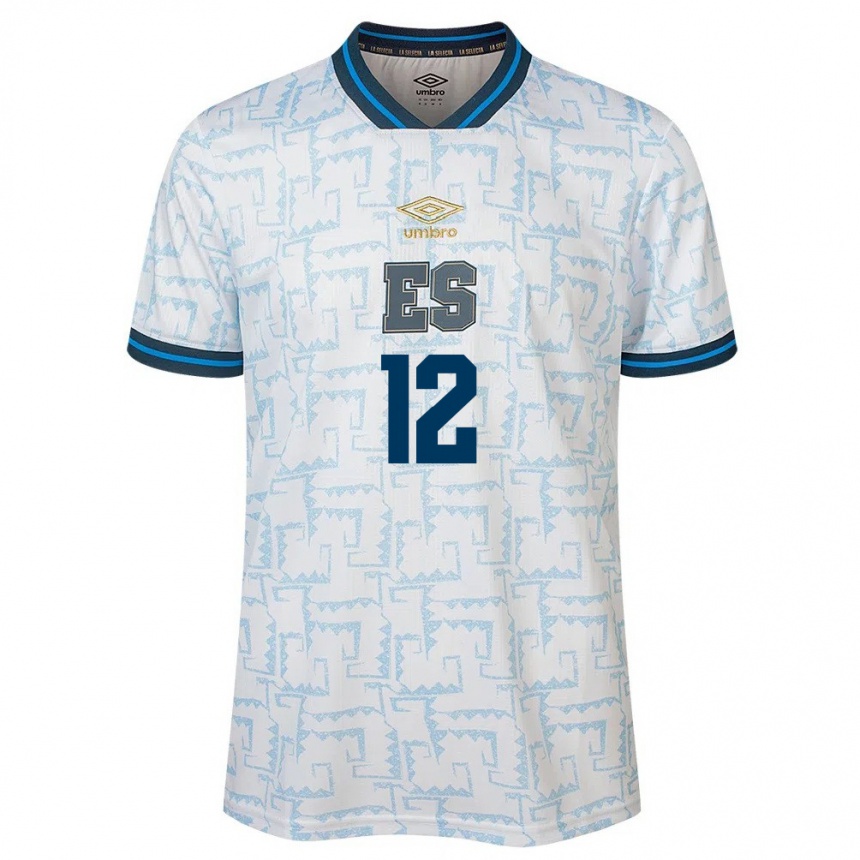 Kinder Fußball El Salvador Adrián Aguilar #12 Weiß Auswärtstrikot Trikot 24-26 T-Shirt Luxemburg