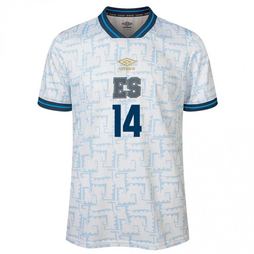 Kinder Fußball El Salvador Juan Sánchez #14 Weiß Auswärtstrikot Trikot 24-26 T-Shirt Luxemburg