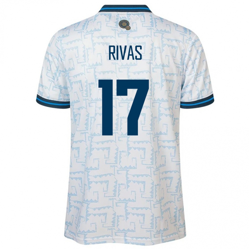 Kinder Fußball El Salvador Eduardo Rivas #17 Weiß Auswärtstrikot Trikot 24-26 T-Shirt Luxemburg