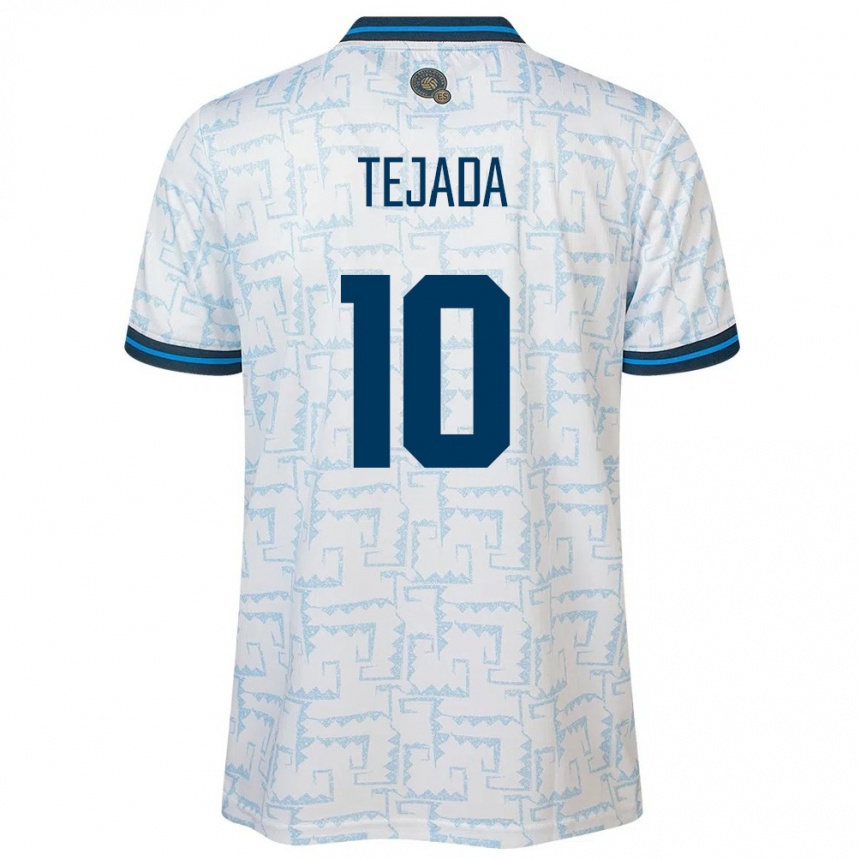 Kinder Fußball El Salvador Rafael Tejada #10 Weiß Auswärtstrikot Trikot 24-26 T-Shirt Luxemburg