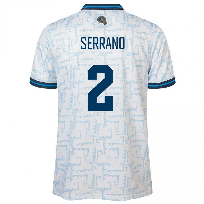 Kinder Fußball El Salvador Alejandro Serrano #2 Weiß Auswärtstrikot Trikot 24-26 T-Shirt Luxemburg