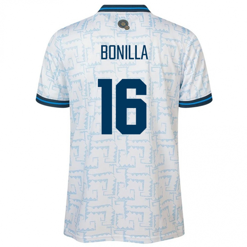 Kinder Fußball El Salvador Elmer Bonilla #16 Weiß Auswärtstrikot Trikot 24-26 T-Shirt Luxemburg