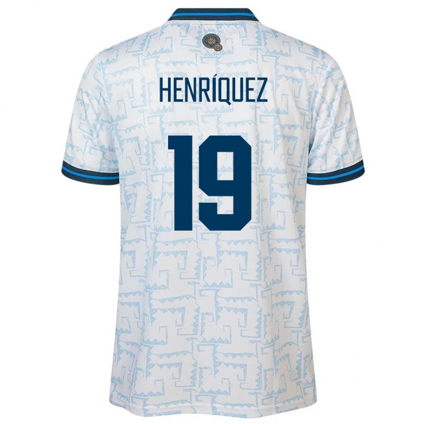 Kinder Fußball El Salvador Alejandro Henríquez #19 Weiß Auswärtstrikot Trikot 24-26 T-Shirt Luxemburg