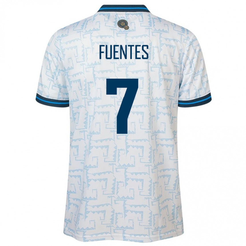 Kinder Fußball El Salvador Danielle Fuentes #7 Weiß Auswärtstrikot Trikot 24-26 T-Shirt Luxemburg