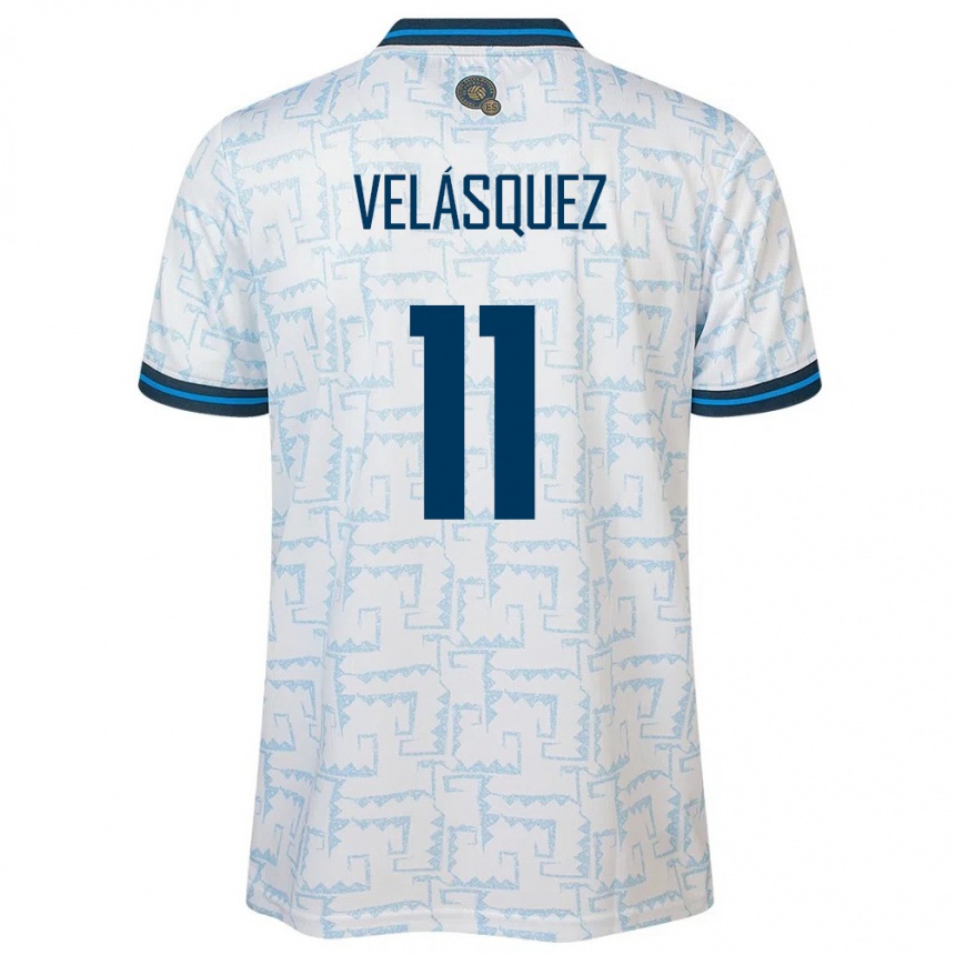 Kinder Fußball El Salvador Jackeline Velásquez #11 Weiß Auswärtstrikot Trikot 24-26 T-Shirt Luxemburg