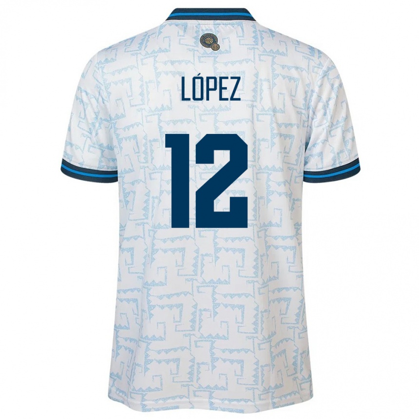 Kinder Fußball El Salvador Abigaíl López #12 Weiß Auswärtstrikot Trikot 24-26 T-Shirt Luxemburg