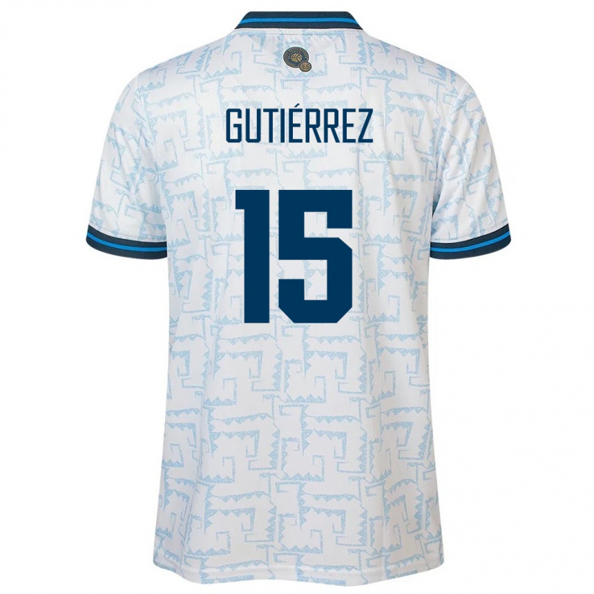 Kinder Fußball El Salvador Danya Gutiérrez #15 Weiß Auswärtstrikot Trikot 24-26 T-Shirt Luxemburg