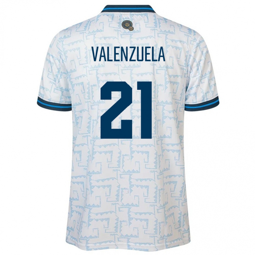 Kinder Fußball El Salvador Ana Valenzuela #21 Weiß Auswärtstrikot Trikot 24-26 T-Shirt Luxemburg