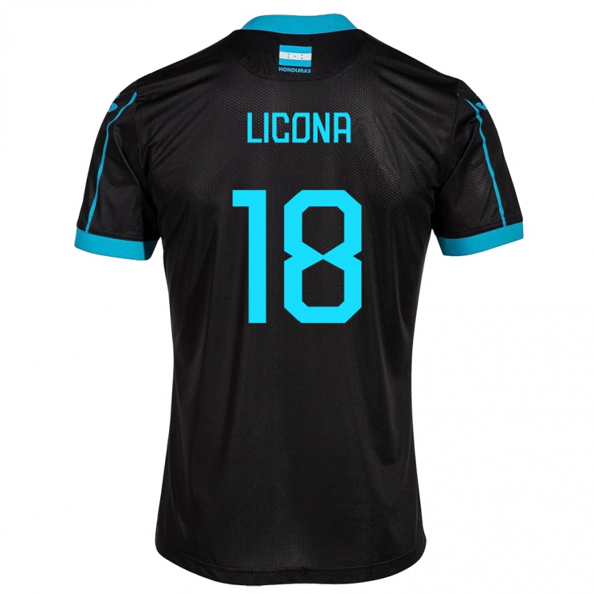 Kinder Fußball Honduras Marlon Licona #18 Schwarz Auswärtstrikot Trikot 24-26 T-Shirt Luxemburg