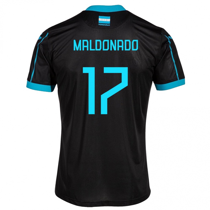 Kinder Fußball Honduras Axel Maldonado #17 Schwarz Auswärtstrikot Trikot 24-26 T-Shirt Luxemburg