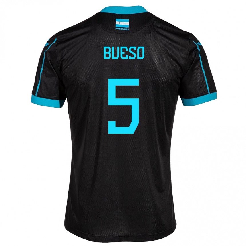 Kinder Fußball Honduras Jonathan Bueso #5 Schwarz Auswärtstrikot Trikot 24-26 T-Shirt Luxemburg