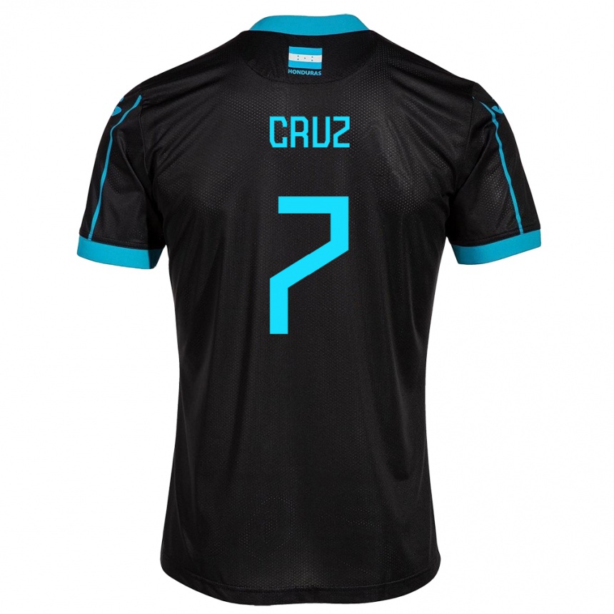 Kinder Fußball Honduras Nixon Cruz #7 Schwarz Auswärtstrikot Trikot 24-26 T-Shirt Luxemburg