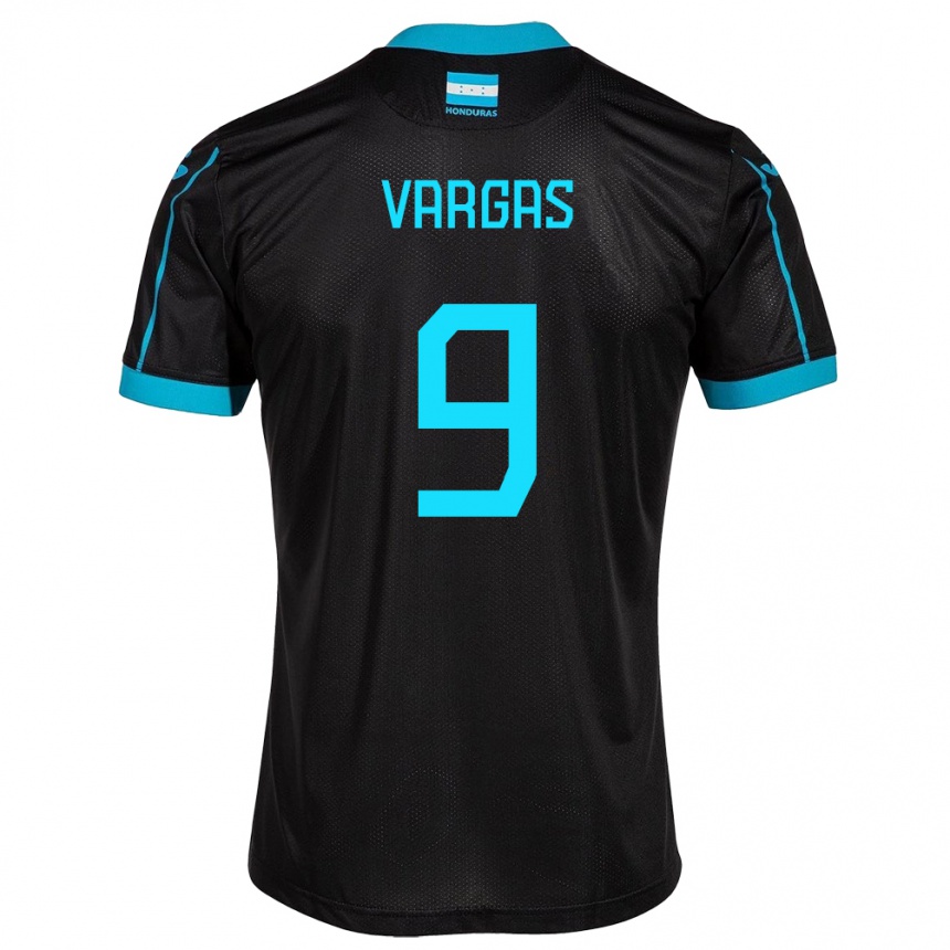 Kinder Fußball Honduras Nayrobi Vargas #9 Schwarz Auswärtstrikot Trikot 24-26 T-Shirt Luxemburg