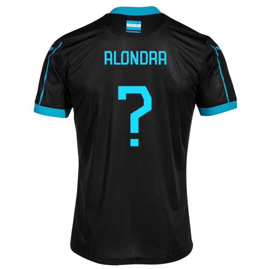 Kinder Fußball Honduras Alondra Aguilar #0 Schwarz Auswärtstrikot Trikot 24-26 T-Shirt Luxemburg