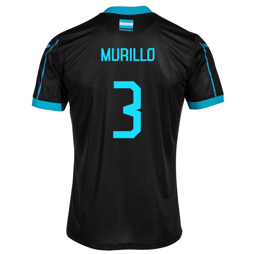 Kinder Fußball Honduras Bárbara Murillo #3 Schwarz Auswärtstrikot Trikot 24-26 T-Shirt Luxemburg