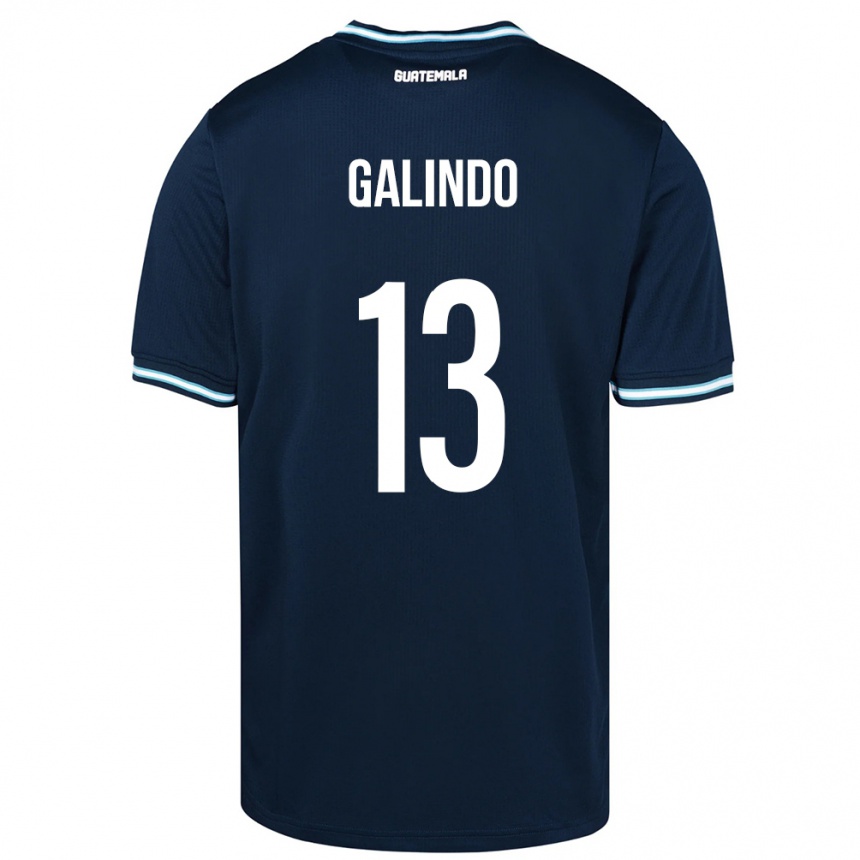 Kinder Fußball Guatemala Alejandro Galindo #13 Blau Auswärtstrikot Trikot 24-26 T-Shirt Luxemburg