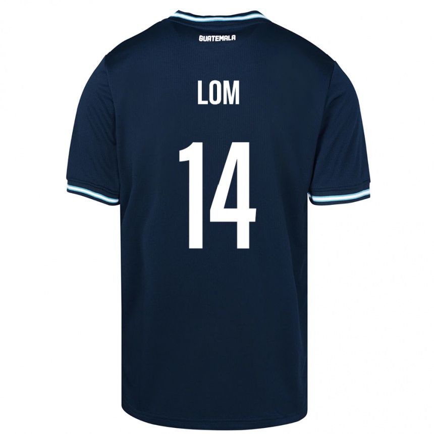 Kinder Fußball Guatemala Darwin Lom #14 Blau Auswärtstrikot Trikot 24-26 T-Shirt Luxemburg