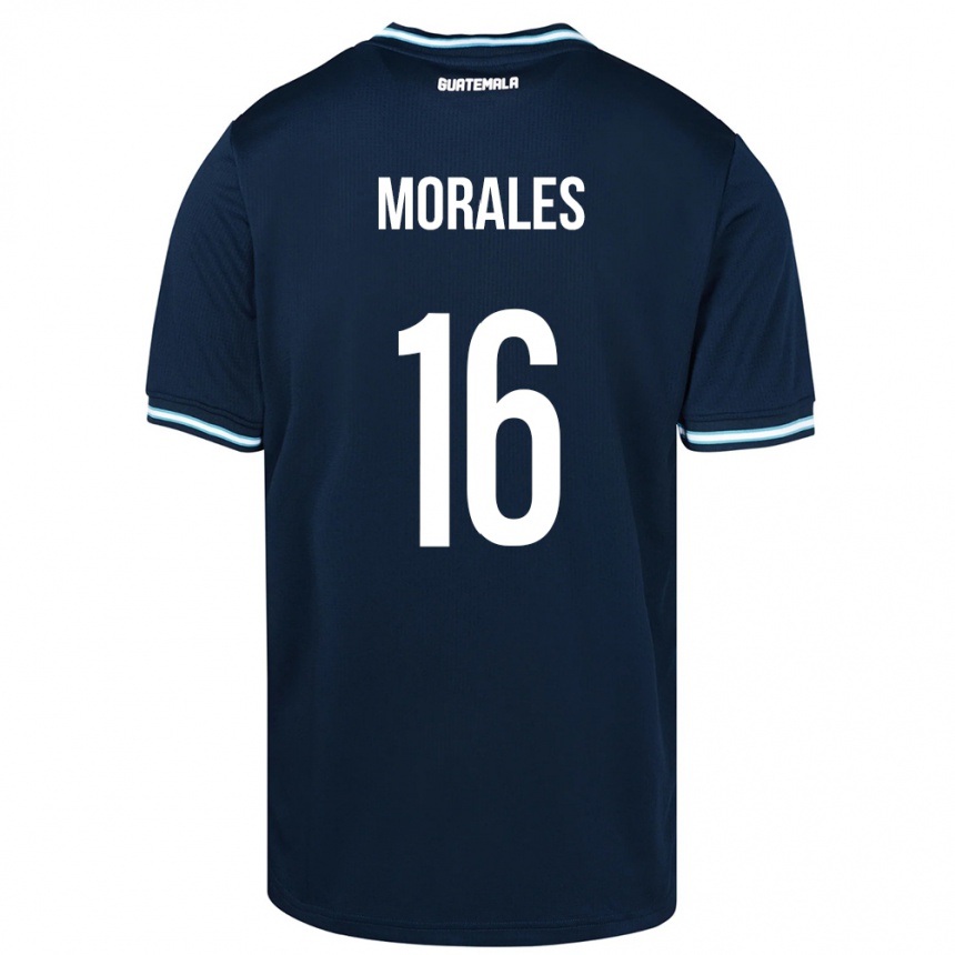 Kinder Fußball Guatemala José Morales #16 Blau Auswärtstrikot Trikot 24-26 T-Shirt Luxemburg