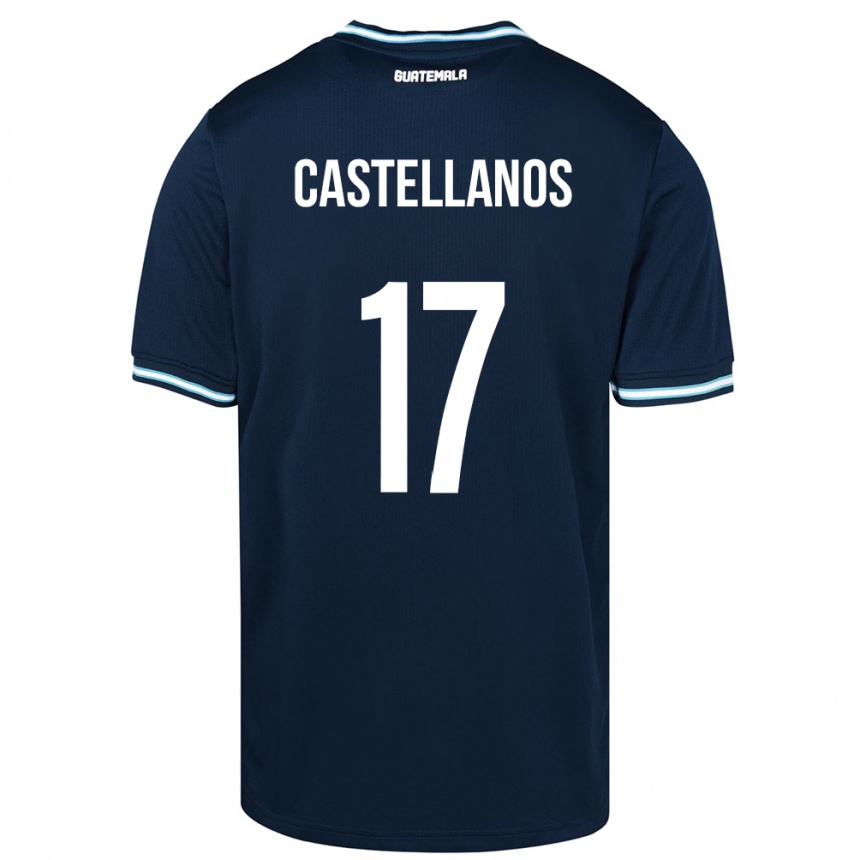 Kinder Fußball Guatemala Óscar Castellanos #17 Blau Auswärtstrikot Trikot 24-26 T-Shirt Luxemburg