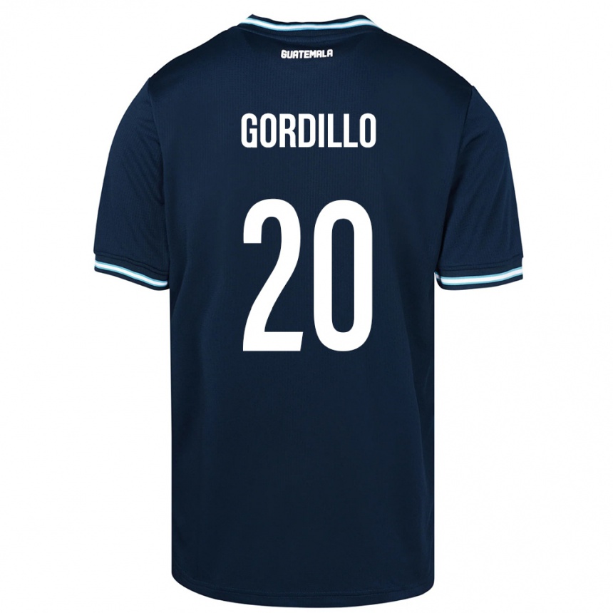 Kinder Fußball Guatemala Gerardo Gordillo #20 Blau Auswärtstrikot Trikot 24-26 T-Shirt Luxemburg