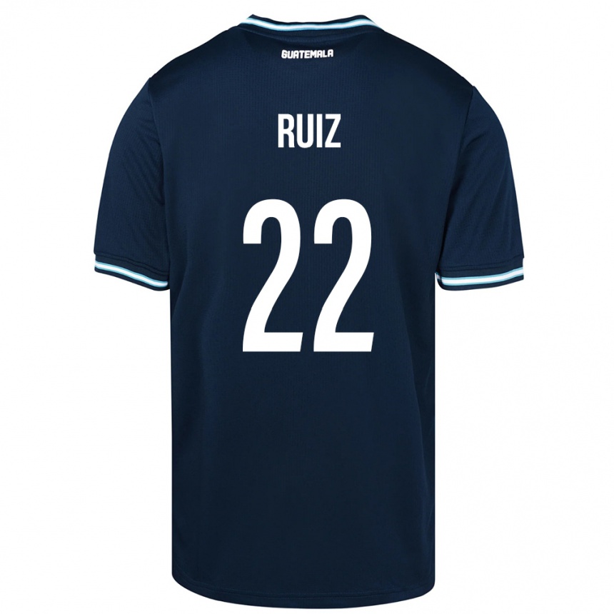 Kinder Fußball Guatemala Kevin Ruiz #22 Blau Auswärtstrikot Trikot 24-26 T-Shirt Luxemburg