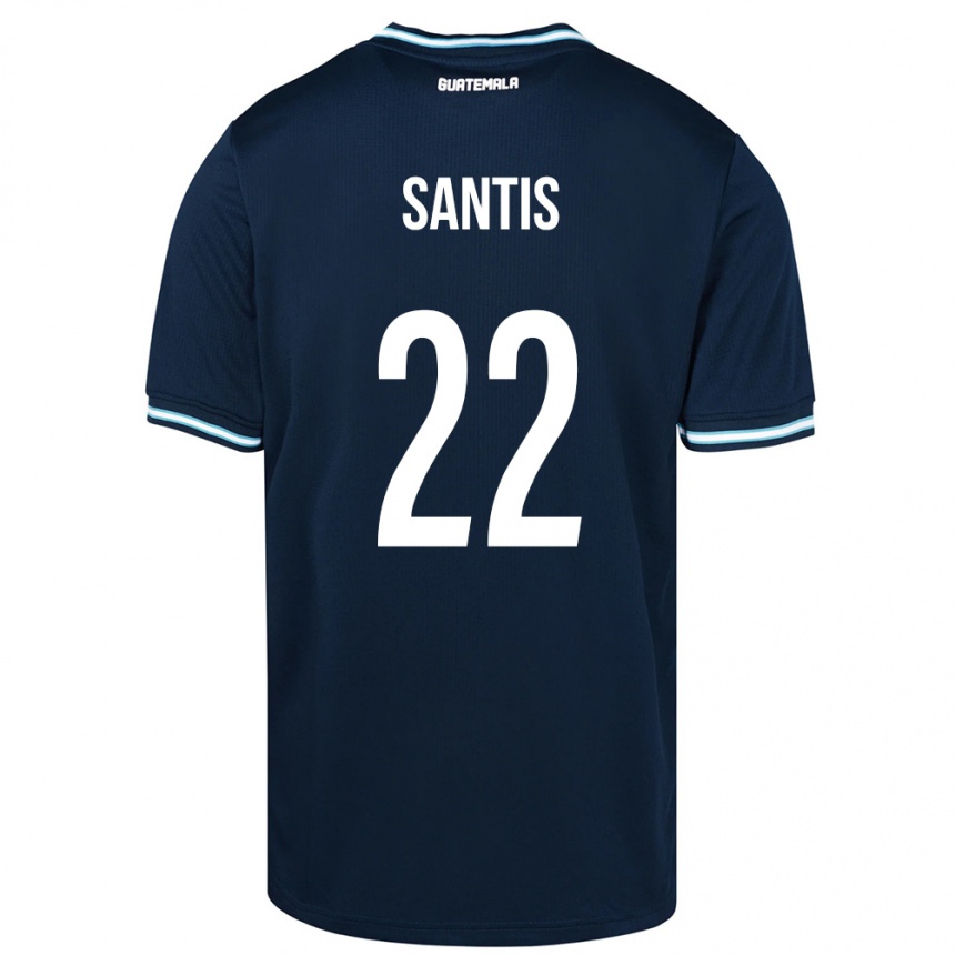 Kinder Fußball Guatemala Diego Santis #22 Blau Auswärtstrikot Trikot 24-26 T-Shirt Luxemburg