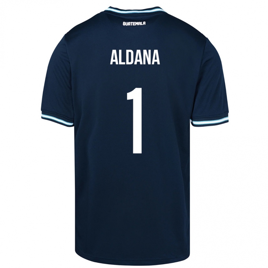 Kinder Fußball Guatemala David Aldana #1 Blau Auswärtstrikot Trikot 24-26 T-Shirt Luxemburg