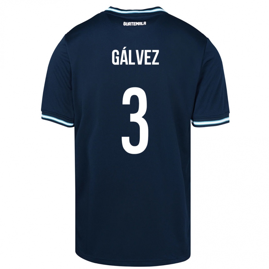 Kinder Fußball Guatemala Fredy Gálvez #3 Blau Auswärtstrikot Trikot 24-26 T-Shirt Luxemburg