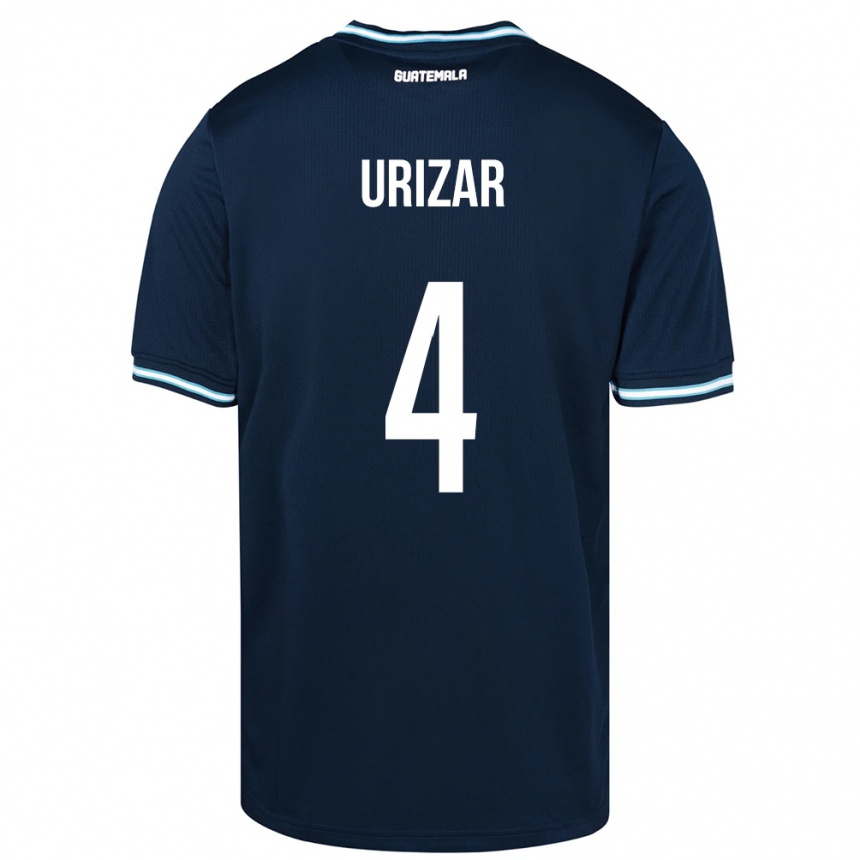 Kinder Fußball Guatemala Jeshua Urizar #4 Blau Auswärtstrikot Trikot 24-26 T-Shirt Luxemburg