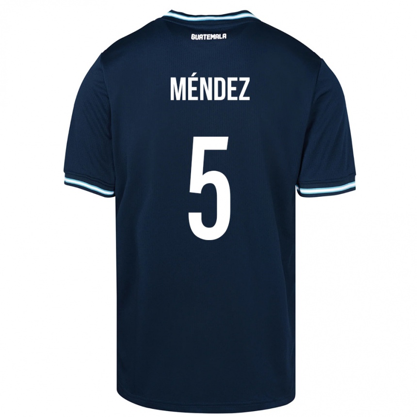 Kinder Fußball Guatemala Diego Méndez #5 Blau Auswärtstrikot Trikot 24-26 T-Shirt Luxemburg