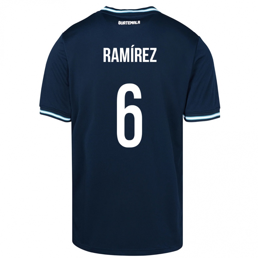 Kinder Fußball Guatemala Kevin Ramírez #6 Blau Auswärtstrikot Trikot 24-26 T-Shirt Luxemburg