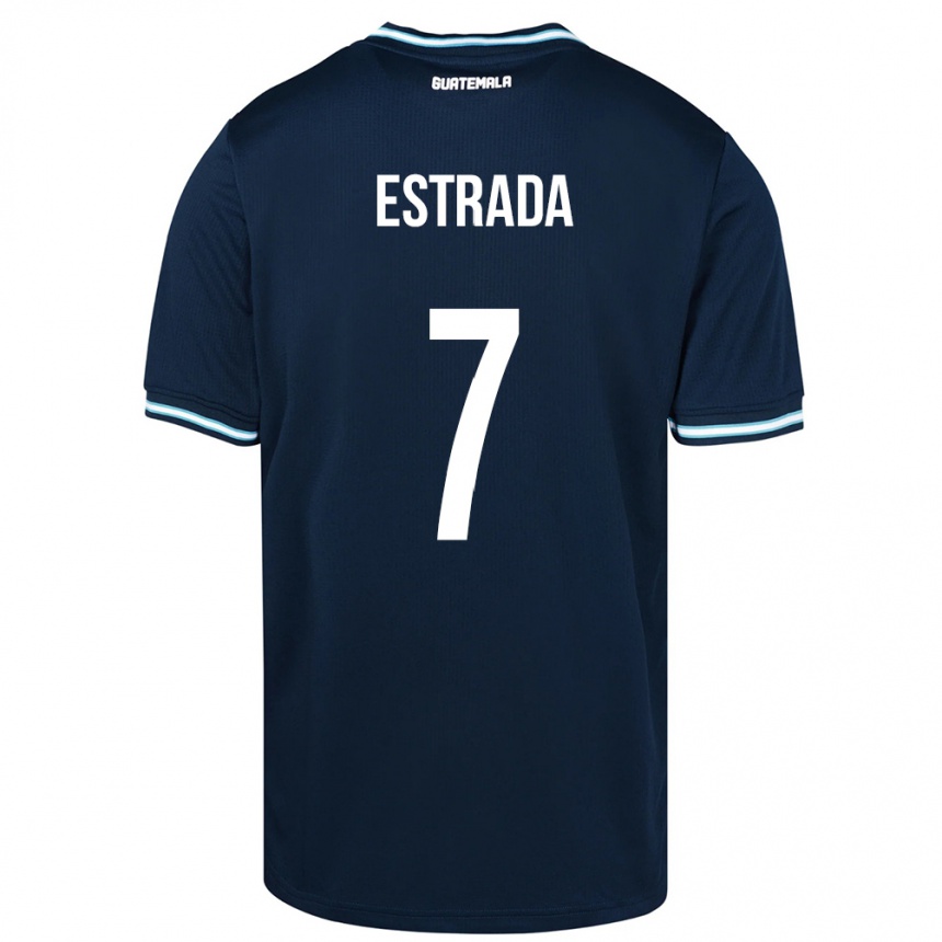 Kinder Fußball Guatemala Javier Estrada #7 Blau Auswärtstrikot Trikot 24-26 T-Shirt Luxemburg