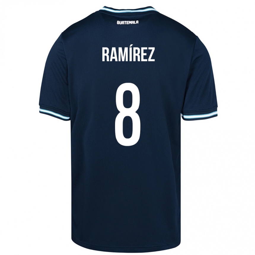 Kinder Fußball Guatemala Dennis Ramírez #8 Blau Auswärtstrikot Trikot 24-26 T-Shirt Luxemburg