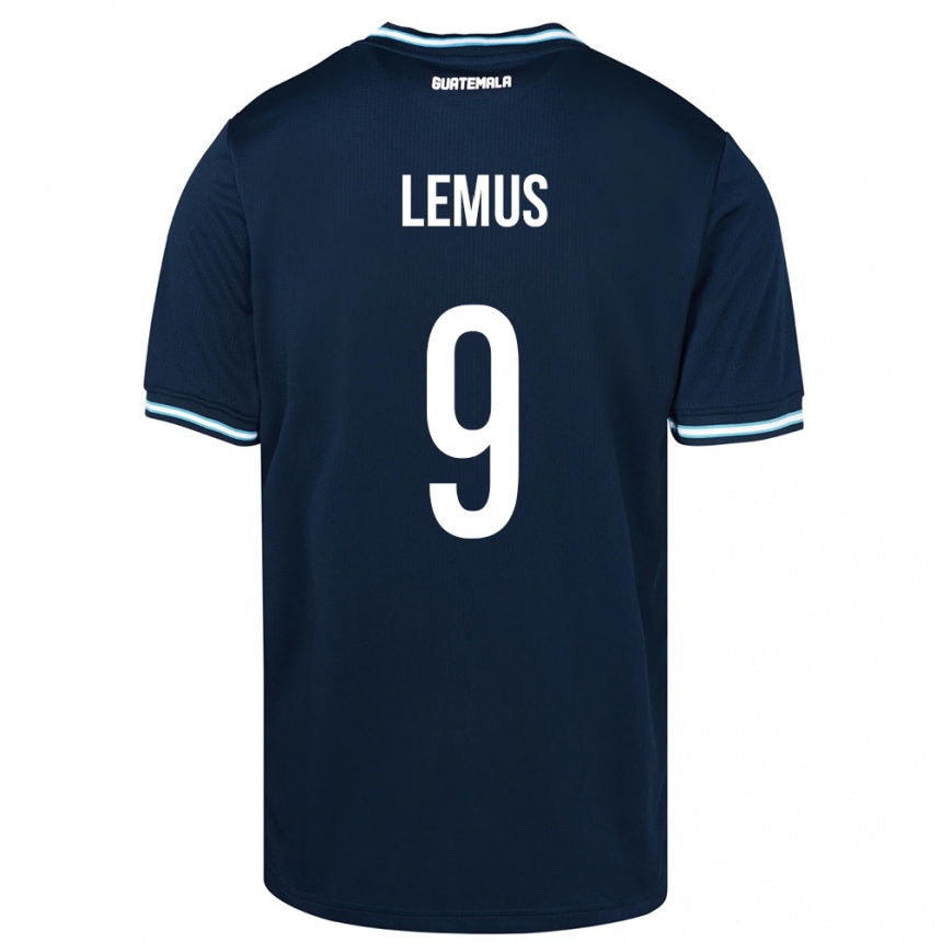 Kinder Fußball Guatemala Erick Lemus #9 Blau Auswärtstrikot Trikot 24-26 T-Shirt Luxemburg