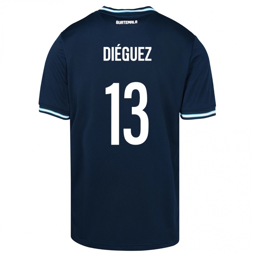 Kinder Fußball Guatemala Jonathan Diéguez #13 Blau Auswärtstrikot Trikot 24-26 T-Shirt Luxemburg