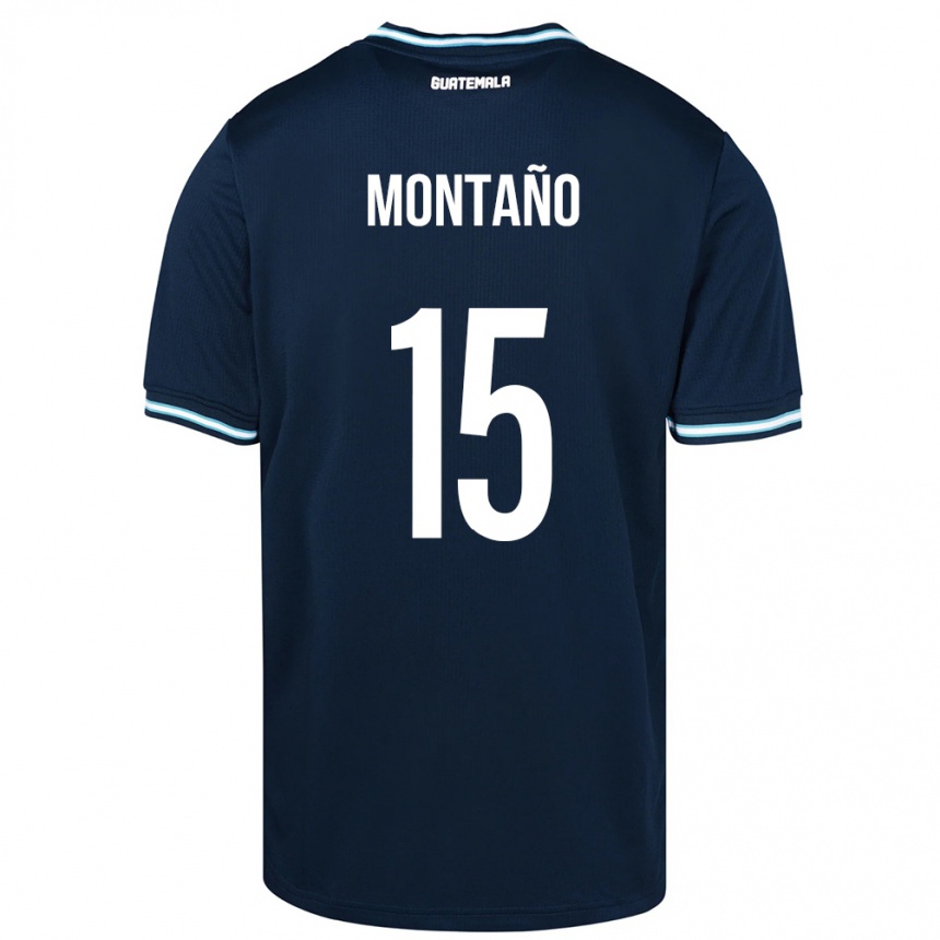 Kinder Fußball Guatemala Figo Montaño #15 Blau Auswärtstrikot Trikot 24-26 T-Shirt Luxemburg