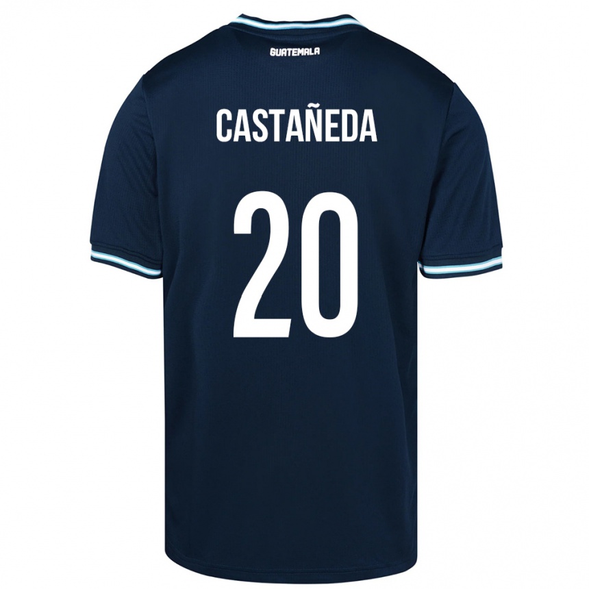 Kinder Fußball Guatemala Brayam Castañeda #20 Blau Auswärtstrikot Trikot 24-26 T-Shirt Luxemburg