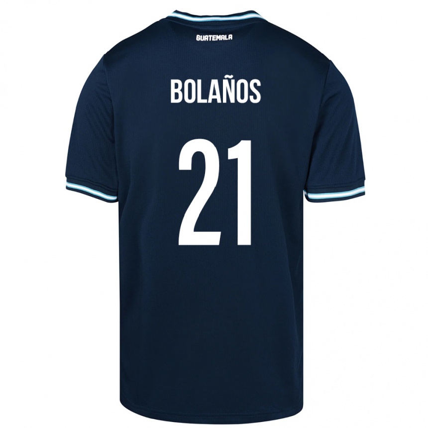 Kinder Fußball Guatemala Diego Bolaños #21 Blau Auswärtstrikot Trikot 24-26 T-Shirt Luxemburg