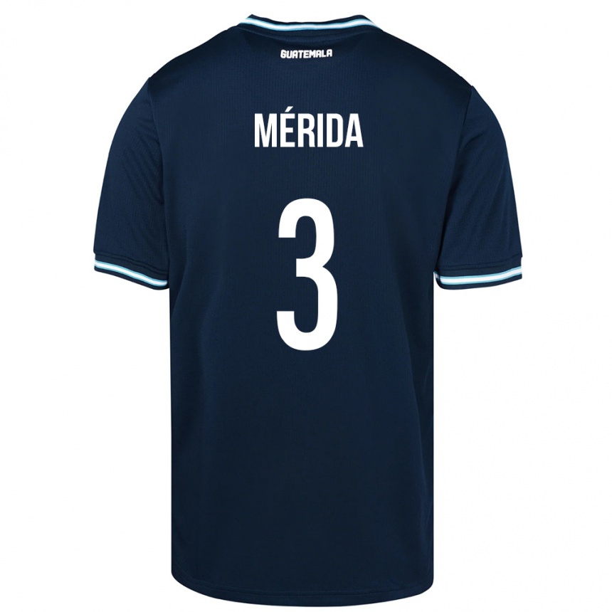 Kinder Fußball Guatemala Daniel Mérida #3 Blau Auswärtstrikot Trikot 24-26 T-Shirt Luxemburg