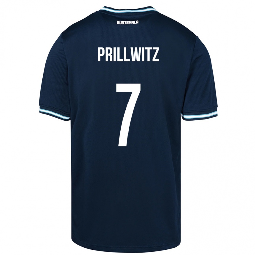 Kinder Fußball Guatemala Héctor Prillwitz #7 Blau Auswärtstrikot Trikot 24-26 T-Shirt Luxemburg