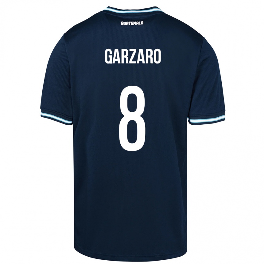 Kinder Fußball Guatemala Santiago Garzaro #8 Blau Auswärtstrikot Trikot 24-26 T-Shirt Luxemburg