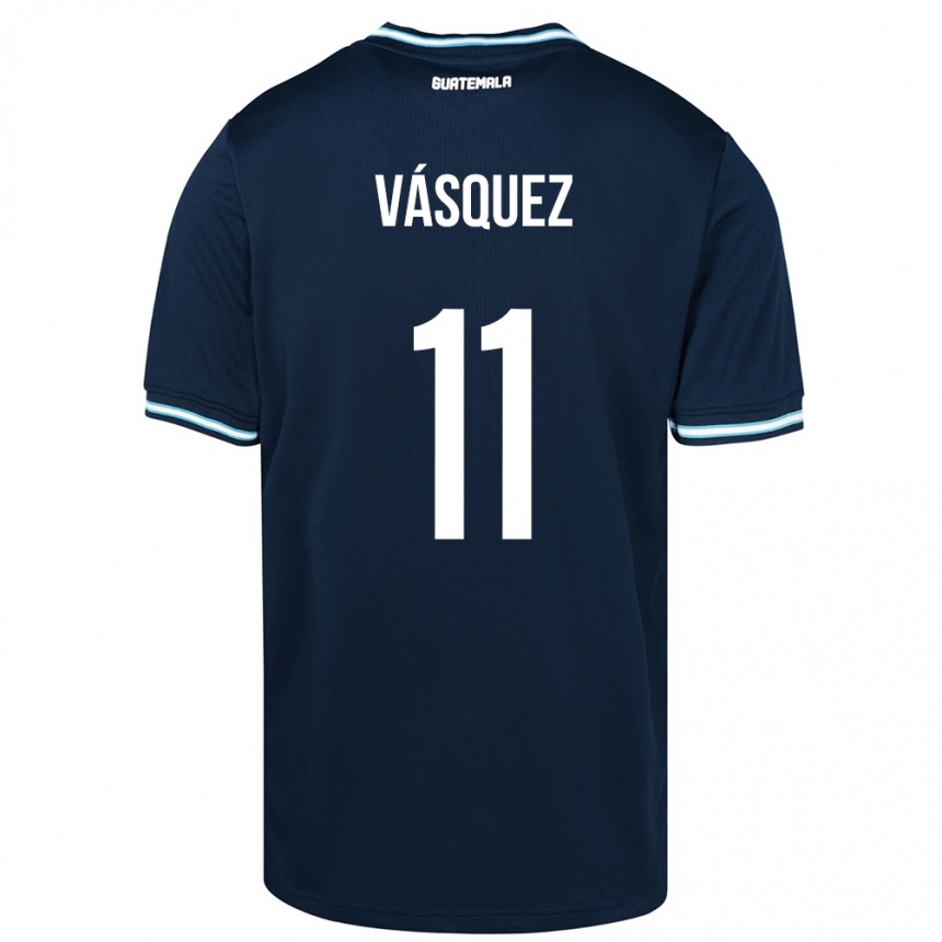 Kinder Fußball Guatemala Gabino Vásquez #11 Blau Auswärtstrikot Trikot 24-26 T-Shirt Luxemburg